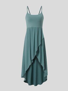 HALARA NWT Breezeful High Low Flowy Midi Quick Dry Dress Stone Blue Size Large
